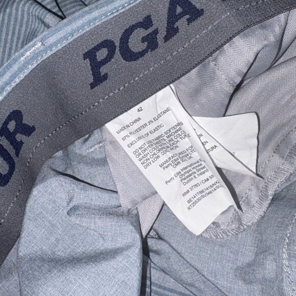 PGA Tour Mens Moisture Wicking Striped Golf Shorts-Gray/Blue-Sz 42-GUC - Picture 8 of 8